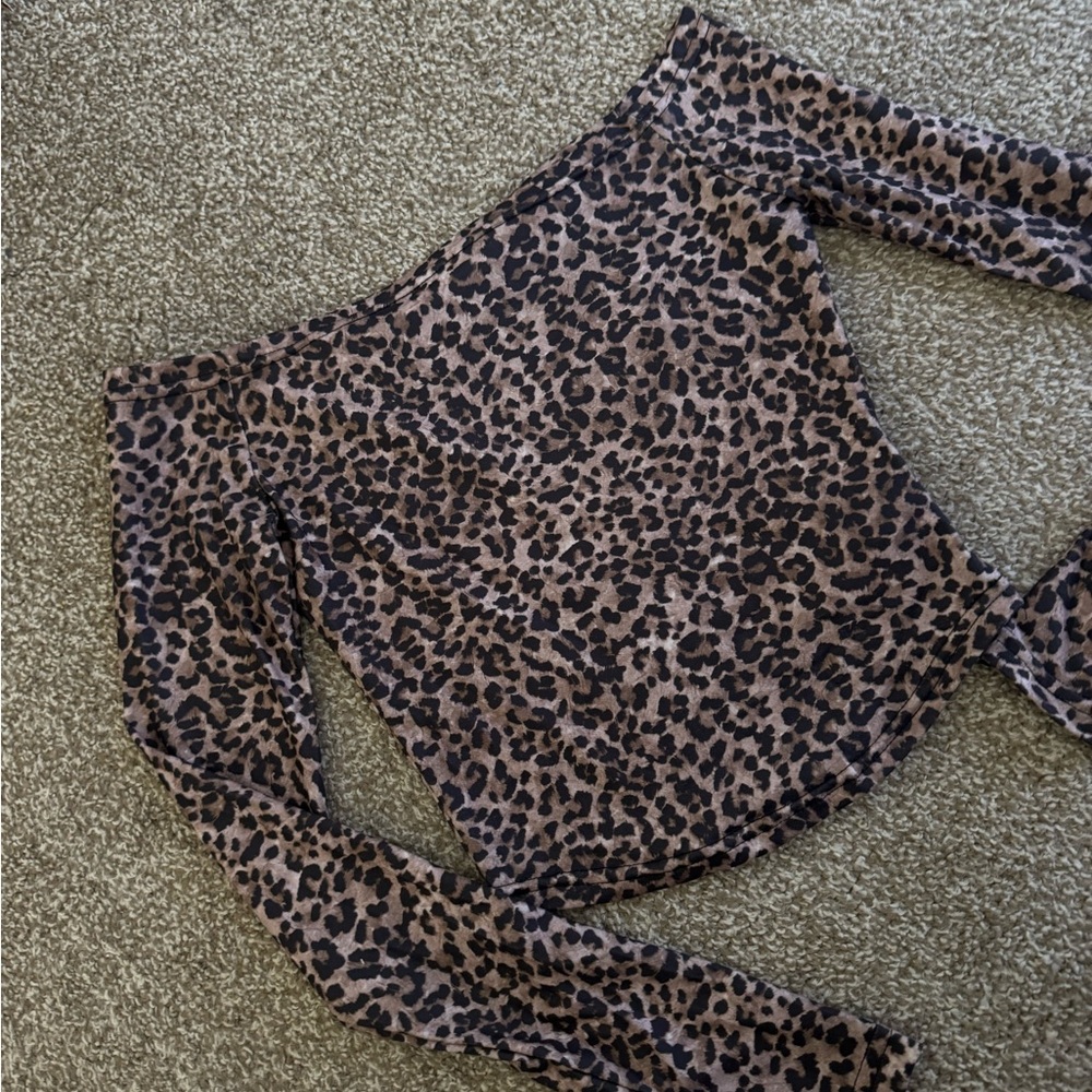 Leopard Print Off-Shoulder Top